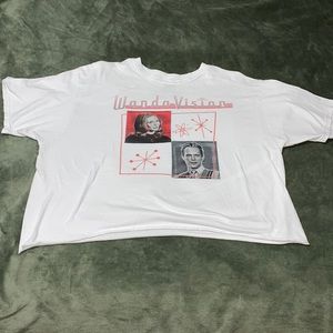 Marvel Wandavision Crop White T Shirt Plus Size 2X